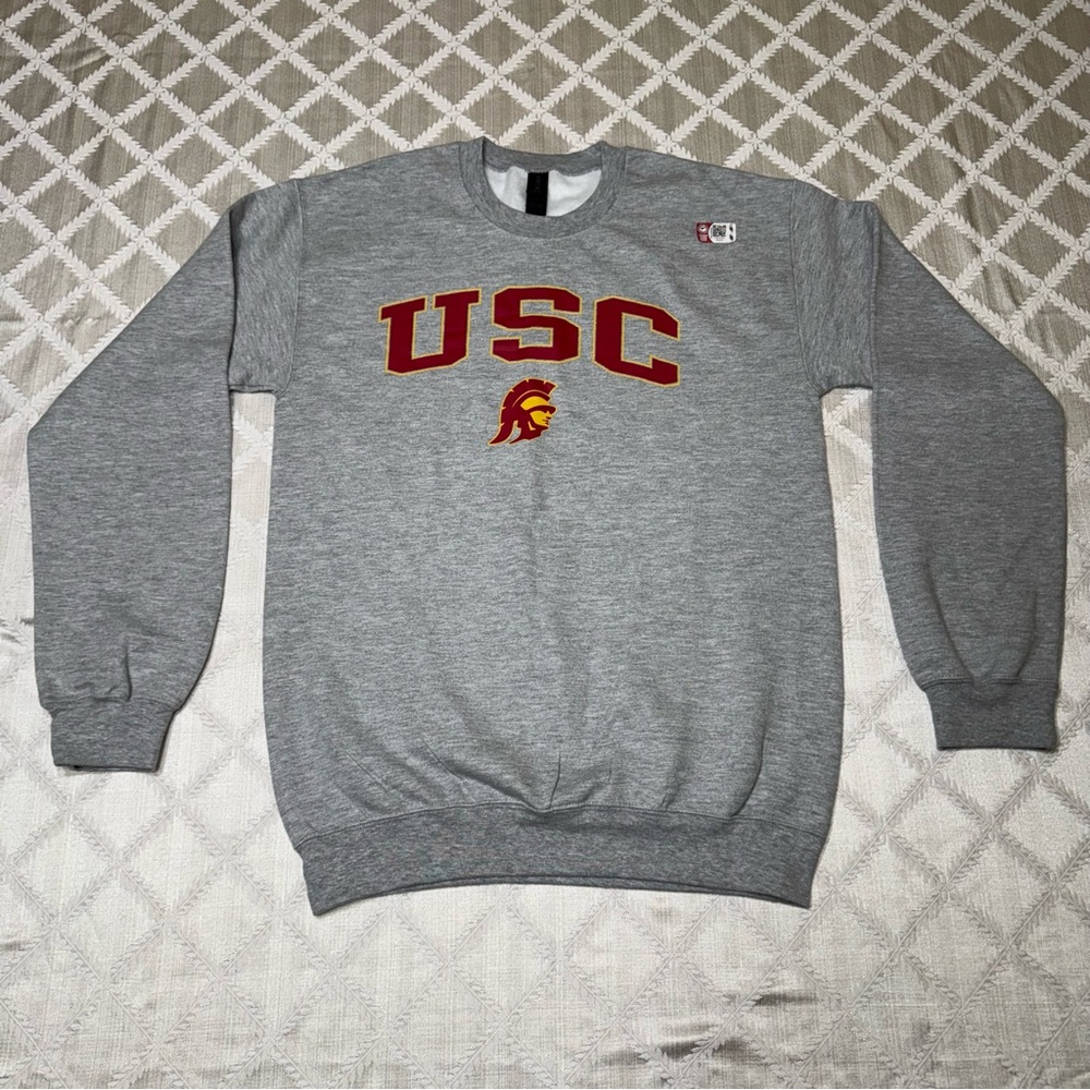Unisex Gray USC Crewneck Sweater